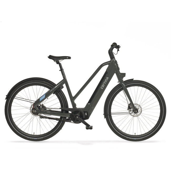 Cortina  E-Blau elektrische damesfiets Zwart Belt 7Versnellingen