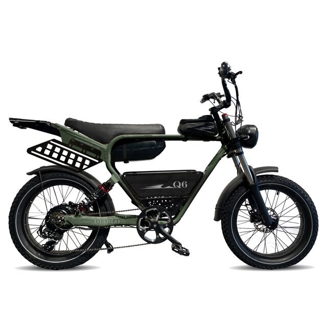 Diablo fatbikes Q6 Elektrische Fatbike Zwart/Groen