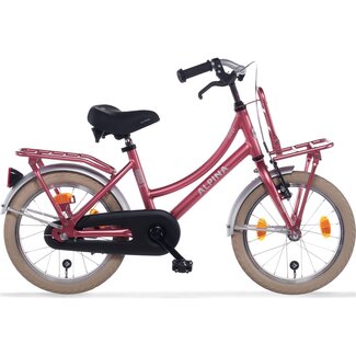 Alpina Kinderfietsen Cargo Meisjes Transportfiets Berry Red Matt 18 inch