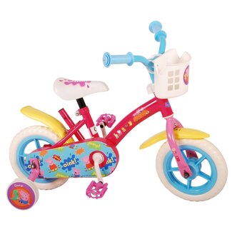 Peppa Pig Meisjesfiets 10 inch roze blauw
