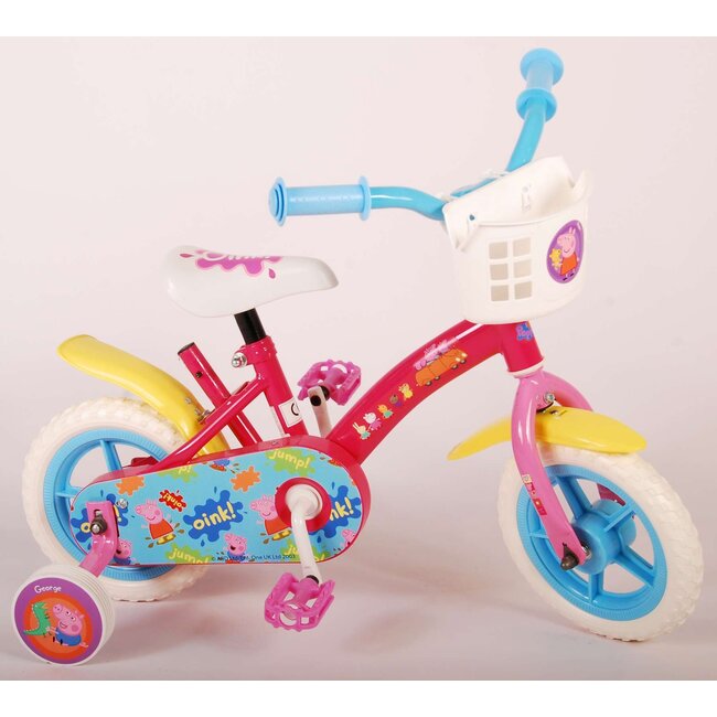 Meisjesfiets 10 inch roze blauw