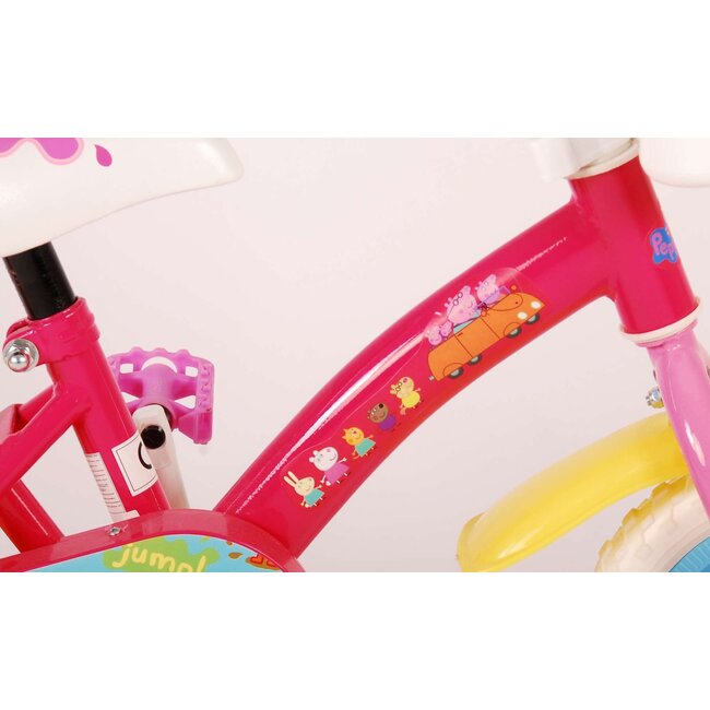 Meisjesfiets 10 inch roze blauw