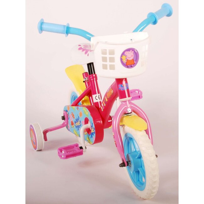 Meisjesfiets 10 inch roze blauw