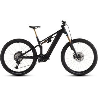 Cube  Stereo Hybrid One44 Hpc At 800 Carbon/gold MTB 29 inch Zwart 12V