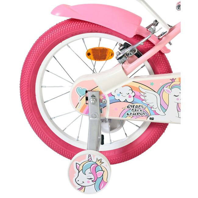 Volare fietsen Unicorn meisjesfiets 16 inch Twee Handremmen