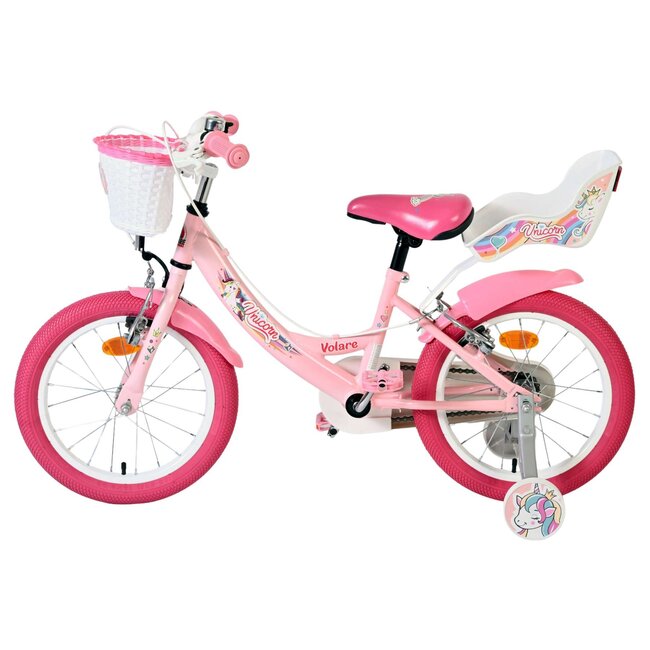 Volare fietsen Unicorn meisjesfiets 16 inch Twee Handremmen