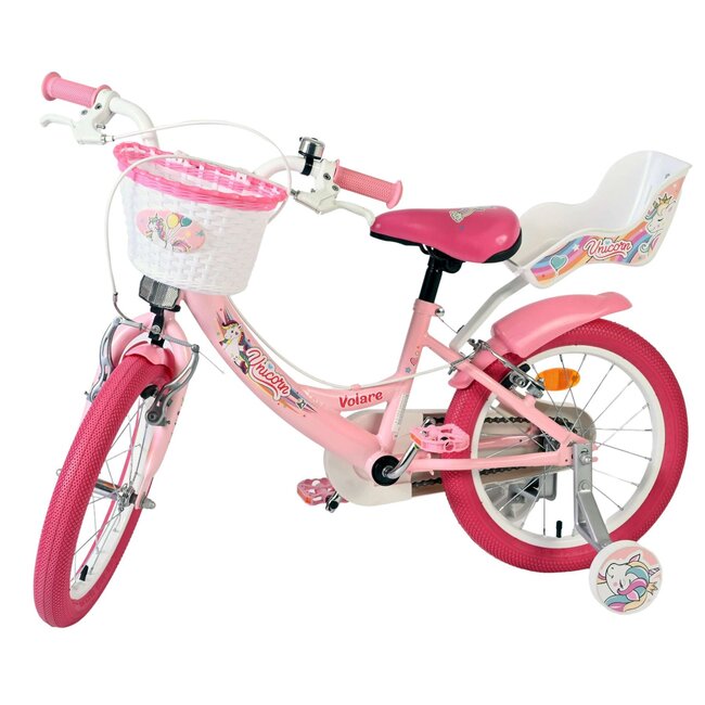 Volare fietsen Unicorn meisjesfiets 16 inch Twee Handremmen