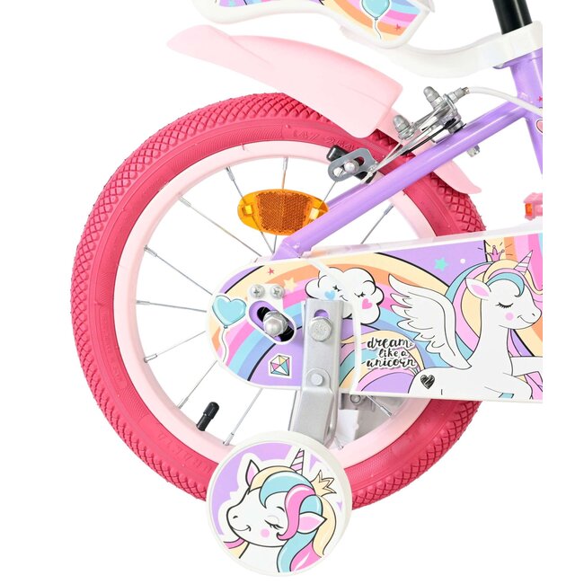 Volare Unicorn meisjesfiets 14 inch Twee Handremmen