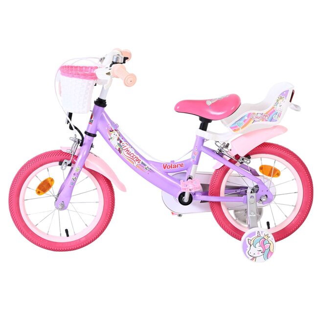 Volare Unicorn meisjesfiets 14 inch Twee Handremmen