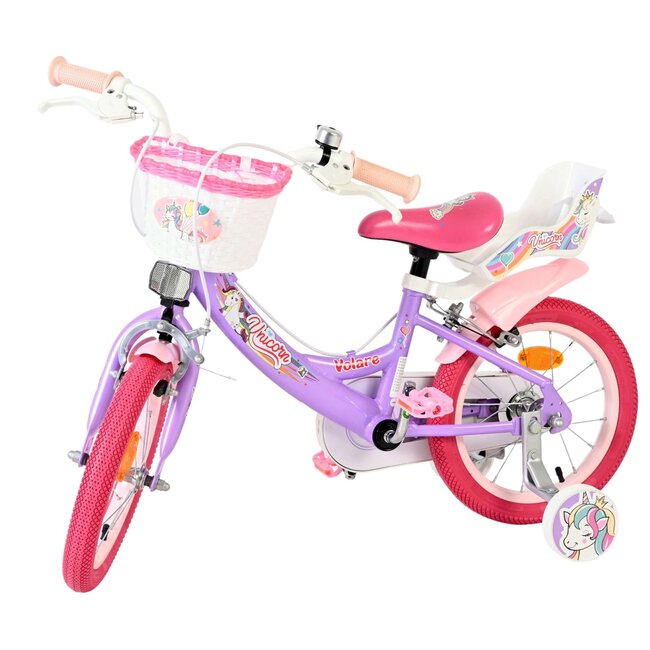 Volare Unicorn meisjesfiets 14 inch Twee Handremmen
