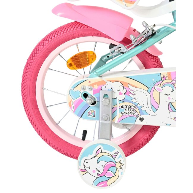 Volare Unicorn meisjesfiets 14 inch Twee Handremmen