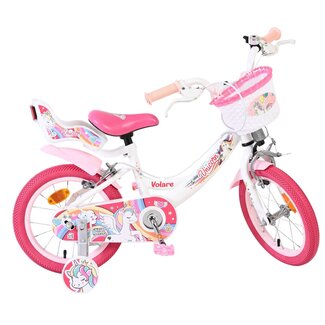 Volare fietsen Unicorn meisjesfiets 14 inch Twee Handremmen
