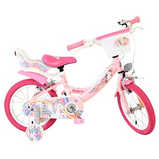 Volare fietsen Unicorn meisjesfiets 14 inch Twee Handremmen