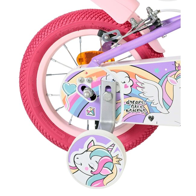 Volare Unicorn meisjesfiets 12 inch Twee handremmen