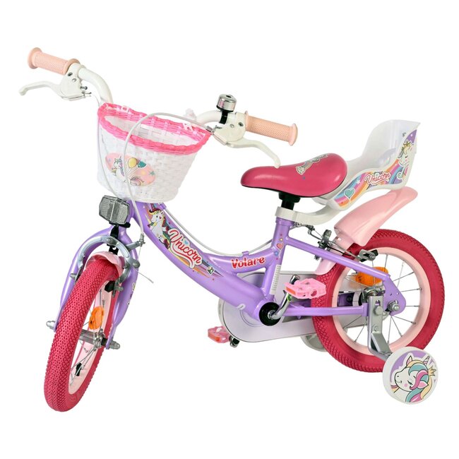 Volare Unicorn meisjesfiets 12 inch Twee handremmen