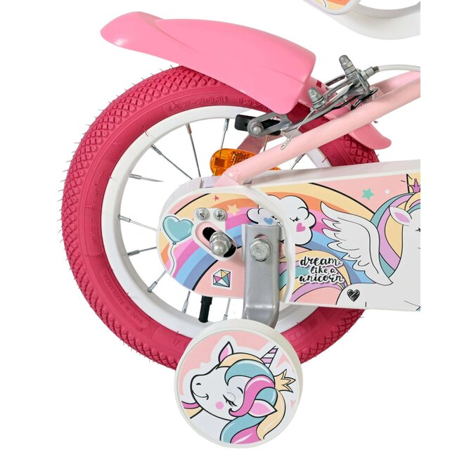 Volare fietsen Unicorn meisjesfiets 12 inch Twee handremmen