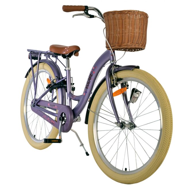 Volare fietsen Blossom meisjesfiets 24 inch Paars Twee handremmen