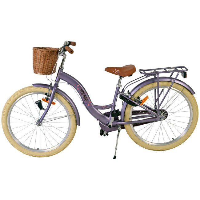 Volare fietsen Blossom meisjesfiets 24 inch Paars Twee handremmen