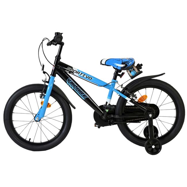Volare fietsen Sportivo jongensfiets 18 inch zwart Twee Handremmen