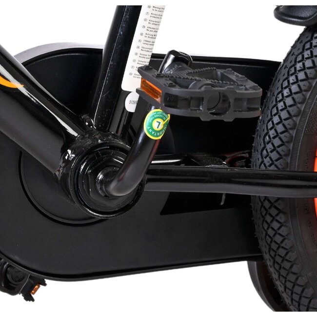 Volare fietsen Strike jongensfiets 12 inch zwart Twee Handremmen