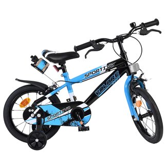 Volare fietsen Sportivo jongensfiets 14 inch blauw Twee Handremmen