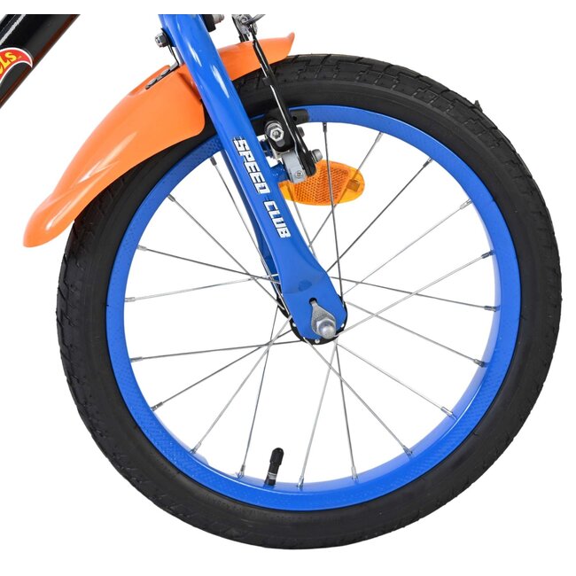 Hot Wheels jongensfiets 16 inch oranje blauw Twee handremmen