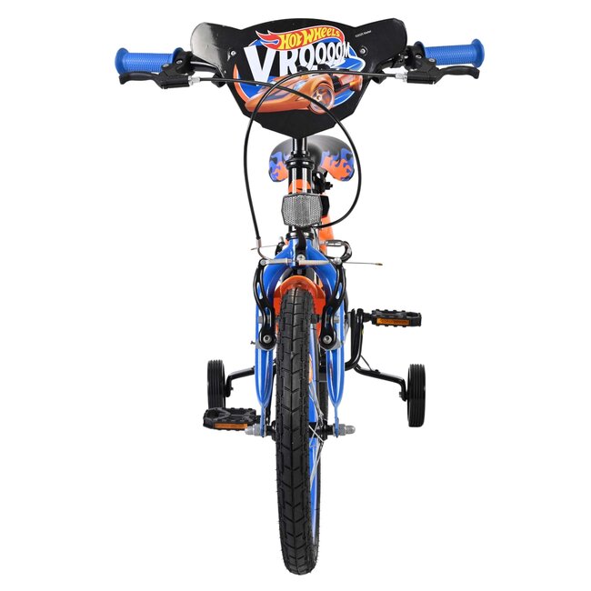 Hot Wheels jongensfiets 16 inch oranje blauw Twee handremmen