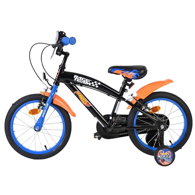 Hot Wheels jongensfiets 16 inch oranje blauw Twee handremmen