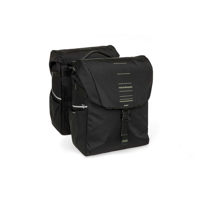New Looxs Vigo Double fietstas Zwart-groen / 40 liter / MIK 2.0