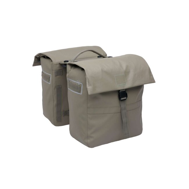 New Looxs Leeds Double fietstas Taupe / 38 liter / MIK 2.0