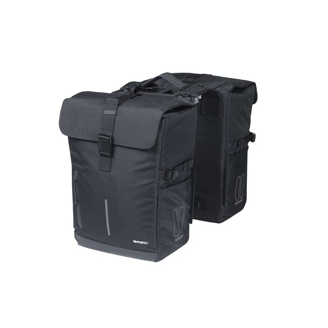 Basil Move dubbele fietstas Zwart / 30 liter / MIK