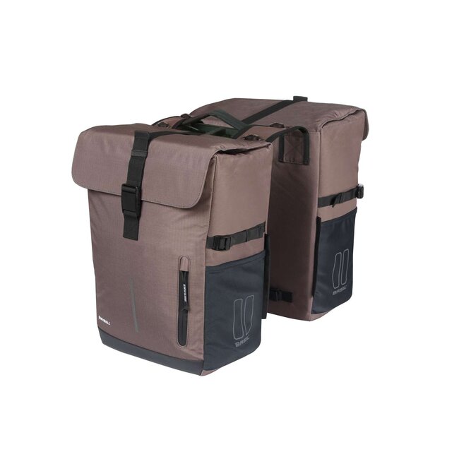 Basil Move dubbele fietstas Bruin / 30 liter / MIK