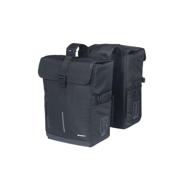 Basil Move dubbele fietstas Zwart / 30 liter / Universal Bridge