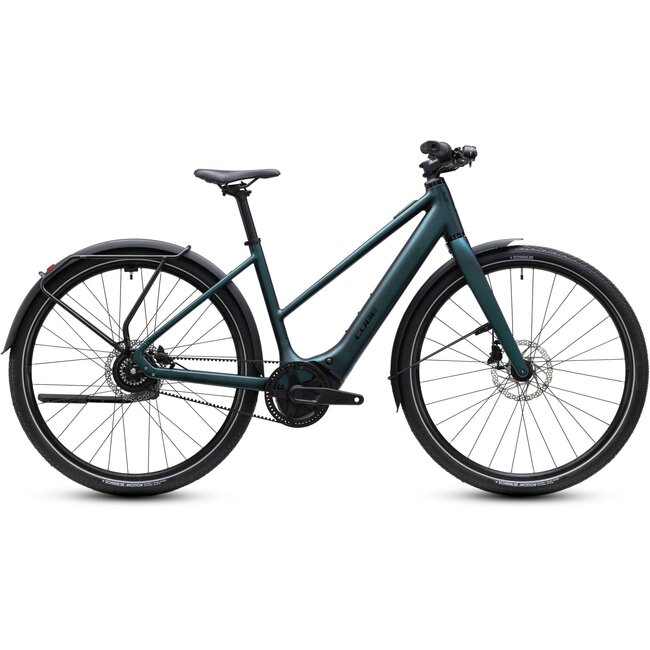 Cube Editor Hybrid SLX 400X FE 2027 Glitterteal/Black Trapeze - zijaanzicht
