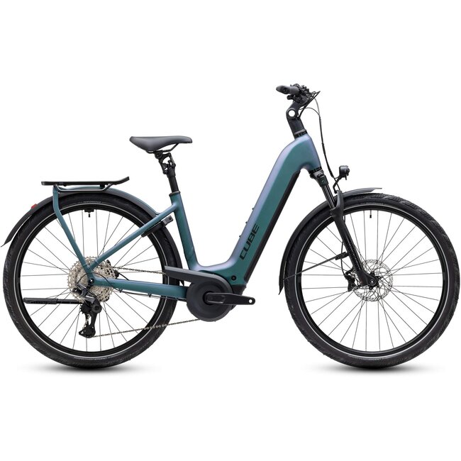 Cube Kathmandu HYBRID PRO 800 2027 Smaragdgrey/Black Lage instap - zijaanzicht