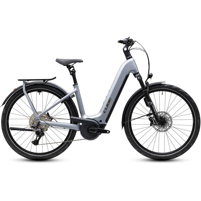 Cube Kathmandu HYBRID EXC 800 2027 Slategrey/Chrome Lage instap - zijaanzicht