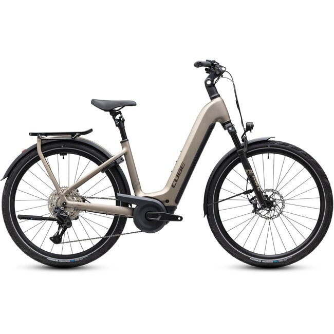 Cube Kathmandu HYBRID SLX 800 2027 Flashstone/Chrome Lage instap - zijaanzicht
