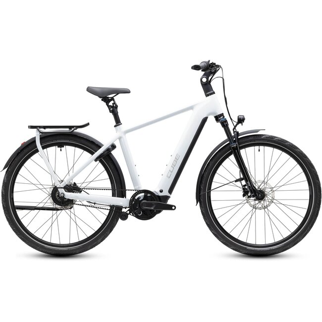 Cube Kathmandu HYBRID DELUXE PRO 800 2027 Metallicwhite/Chrome Hoge instap - zijaanzicht