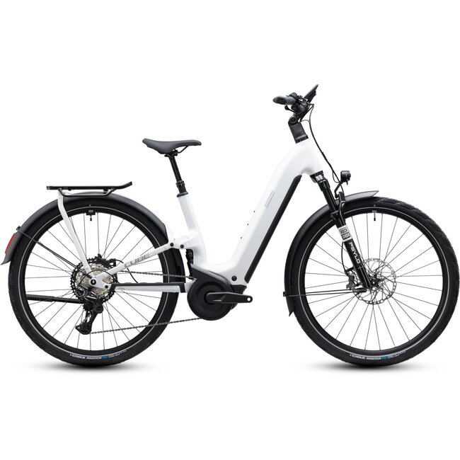 Cube Kathmandu HYBRID ONE11 HPC SLX 800 2027 Metallicwhite/Prizm Lage instap - zijaanzicht
