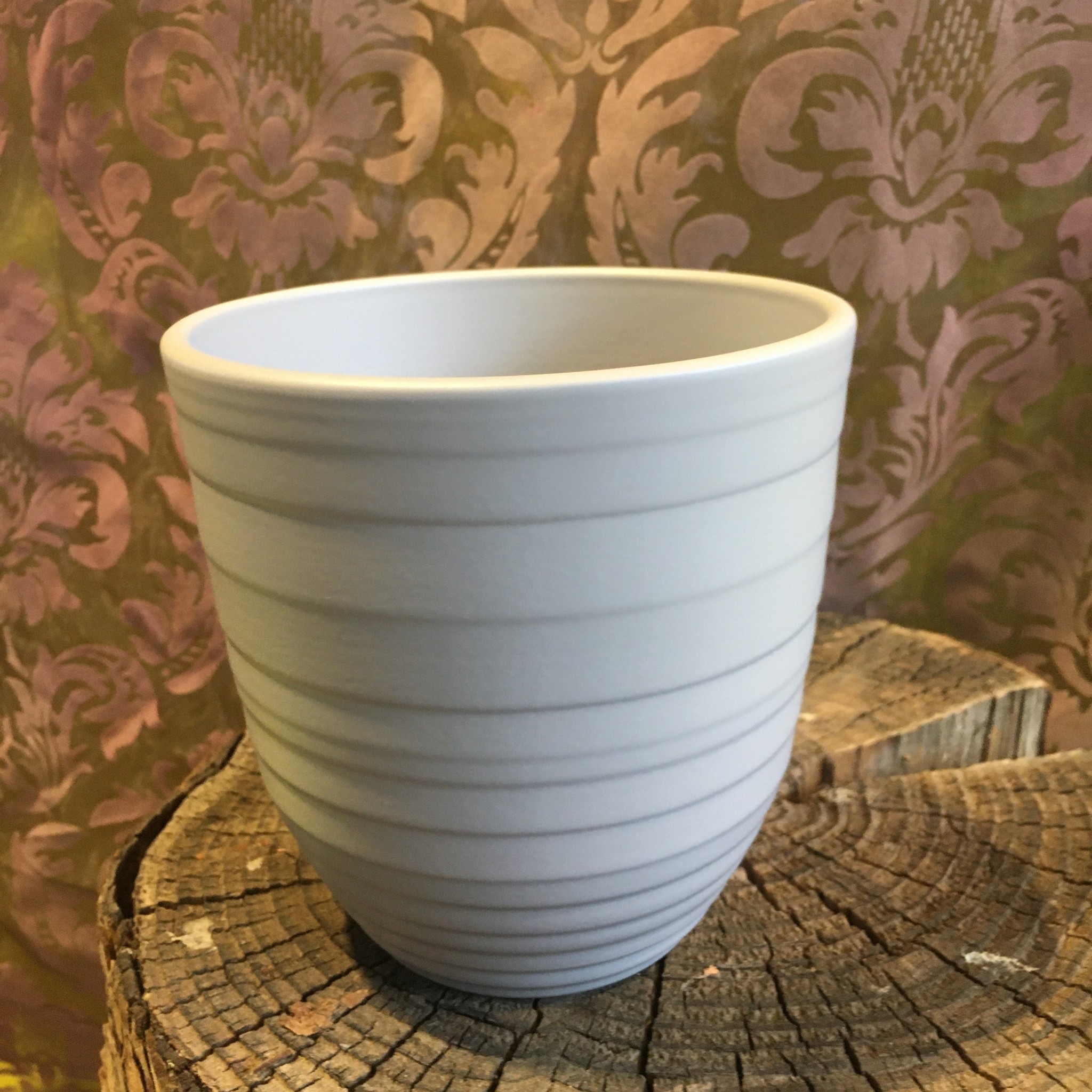 Orchideen Topf Keramik 14 cm Farbe hellgrau matt  der Serie 181 von Griebling Keramik