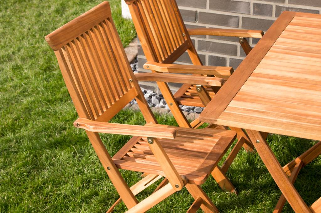 Garten Mobelset Gartensitzgruppe Mit Tisch Und 4 Stuhlen Aus Holz