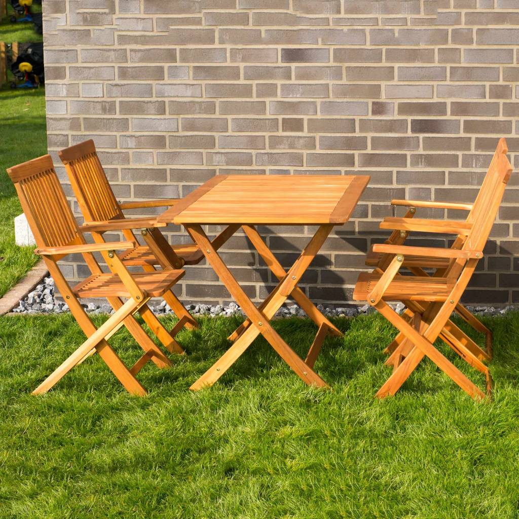 Garten Mobelset Gartensitzgruppe Mit Tisch Und 4 Stuhlen Aus Holz