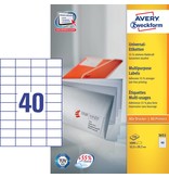 Avery Zweckform Universaletiketten 52,5 x 29,7 mm 100 Blatt