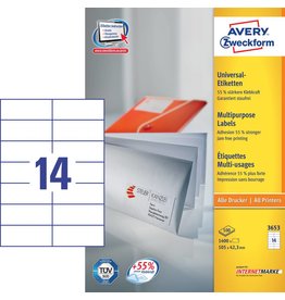 Avery Zweckform Universaletiketten 105 x 42,3 mm 100 Blatt