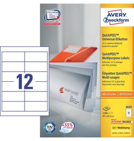 Avery Zweckform Universaletiketten 97 x 42,3 mm 100 Blatt