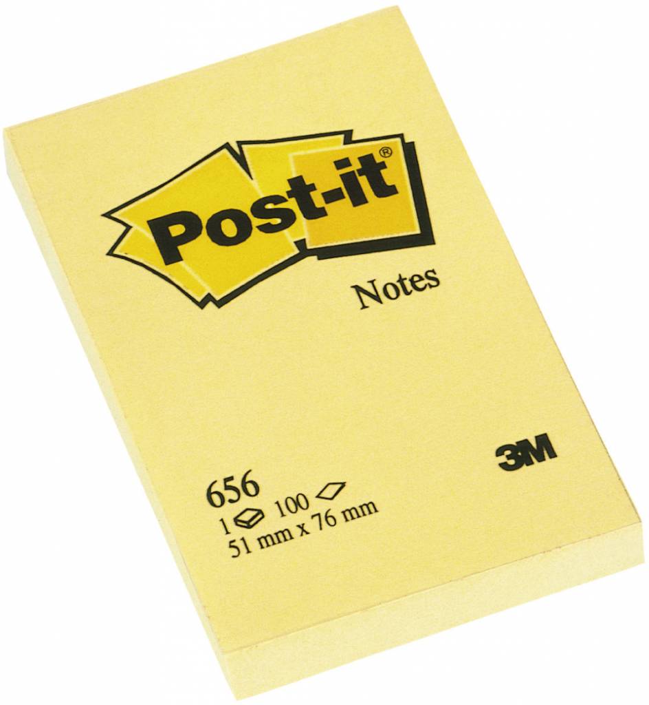 Post-it Haftnotizen gelb, 51 x 76 mm, 12x 100 Blatt