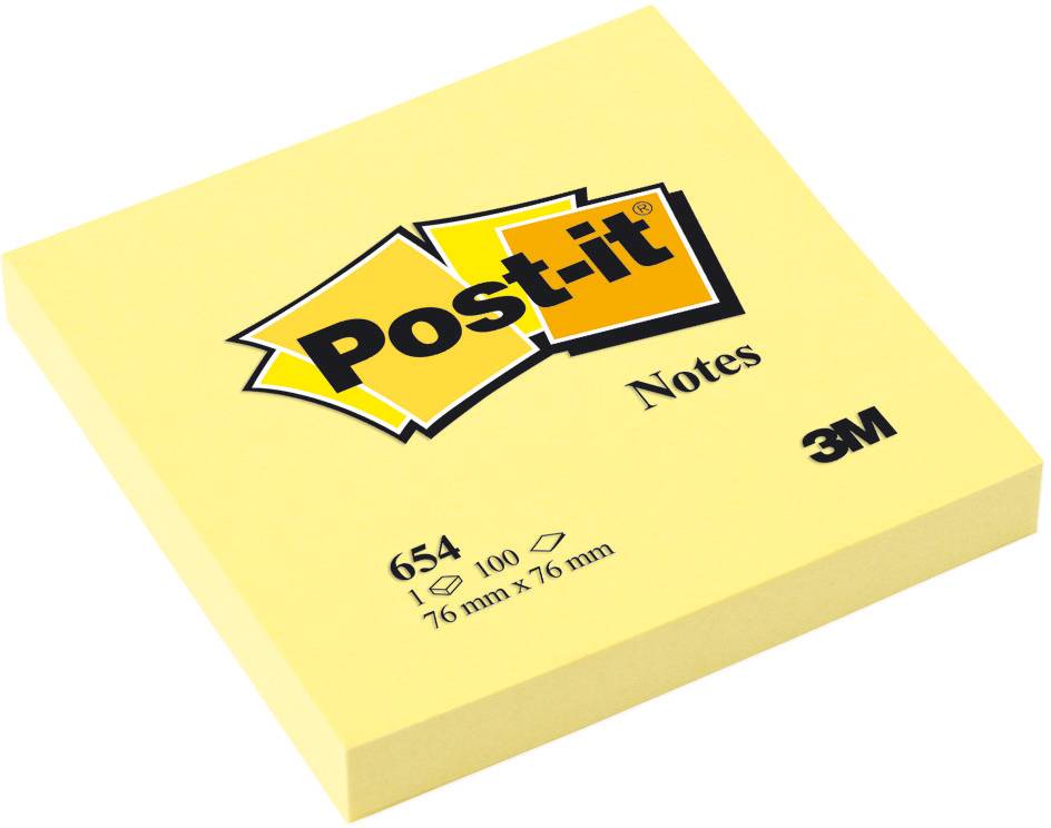 Post-it Haftnotizen gelb, 76 x 76 mm, 12x 100 Blatt