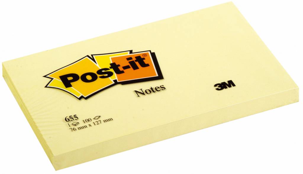 Post-it Haftnotizen gelb, 127 x 76 mm, 12x 100 Blatt