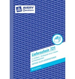 Avery Zweckform Lieferschein DIN A5 3 x 50 Blatt, 2 Durchschläge, 2 Blaupapiere, inkl. Empfangsschein