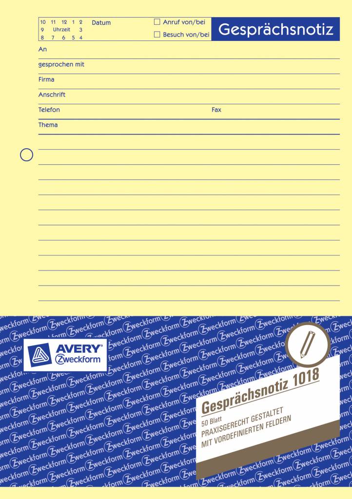 Avery Zweckform Gesprächsnotizbuch DIN A5